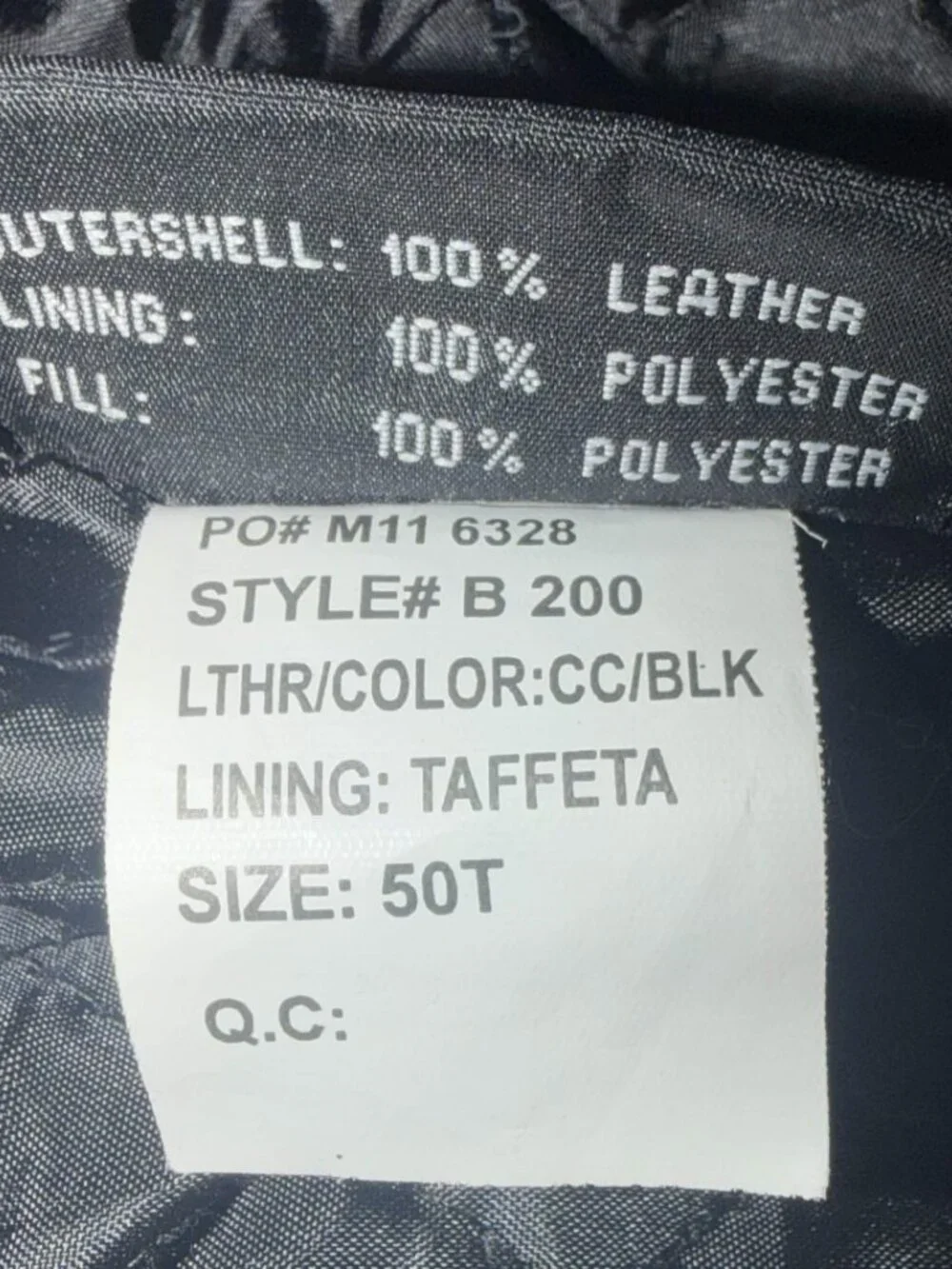 FMC First Manufacturing Co. Black Leather Motorcycle Jacket Men's 50T (50 Tall)
